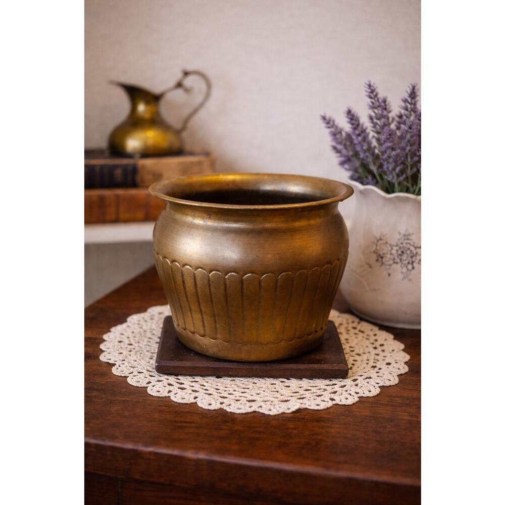 Vintage brass planter